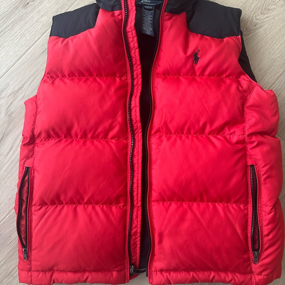 Polo by Ralph Lauren Red and Black Puffer Vest